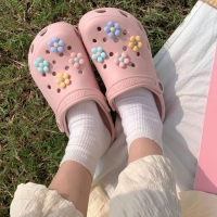 [무료배송][크록스참포함] 블루밍 알록달록 꽃 슬리퍼 아쿠아슈즈
