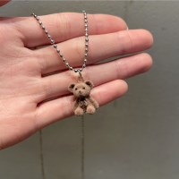 벨벳윈터베어 곰돌이목걸이 테디베어 2종