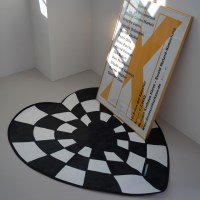 Heart Checkerboard Rug S size