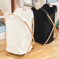 접이식 빨래바구니 세탁바구니 캠핑 우드햄퍼