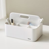 포르타 폴드 투명 뚜껑 칸막이 손잡이 수납함 적층 정리함