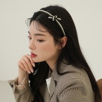 진주 미니 리본 헤어밴드 (22HB024)