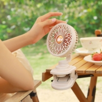 소싱 썬플라워 미니 충전식 휴대용 클립형 유모차 선풍기