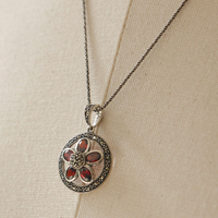 바이데이지 마카사이트 가넷 목걸이 Bn0428