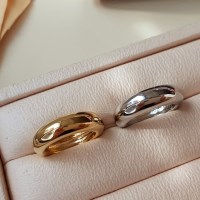 여자 15K 도금 도토미 레이어드 반지 링