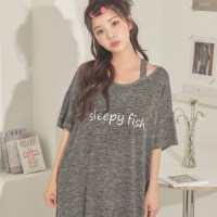 오버핏 빅사이즈 반팔 원피스 파자마 잠옷치마