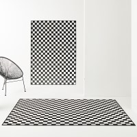 모던한 체커보드 단모 러너 러그 카페트 6size