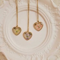 [봄밤달] 꽃잎 흩날리는 날 목걸이 (써지컬스틸 체인)