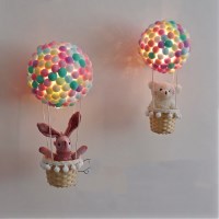 LED 무드등 풍선 열기구 DIY 벽걸이 인테리어 장식품