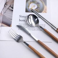 로렌스 실버 우드 커트러리 4종