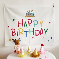 Happy birthday 생일 축하 파티 가랜드 현수막 패브릭 포스터