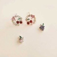 [봄밤달] 과일바구니 속 과일 귀걸이 (은침)