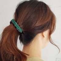 Splendid Beauty Oval Hair Claw Clip_큐빅 타원 바나나핀