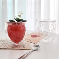 상콤 과일컵 이중유리컵 250ml (딸기,포도)