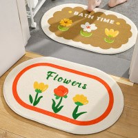 밀도높고 보들보들한 플라워 발매트 미니러그