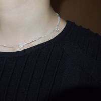 flower_aurora_neck 플라워 투명비즈 목걸이