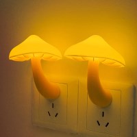 자동 센서 LED 야간 조명 플러그 버섯 침실 램프