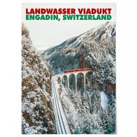 패브릭 여행 포스터 스위스 기차 겨울 풍경 액자 B 540