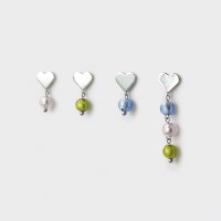 heart color ball earring (4colors)