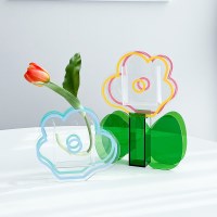 bookaz 플라워 아크릴 화병 꽃병 / 거실 오브제 유리 홈카페