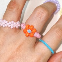 Orange Allure Bold Beads Ring