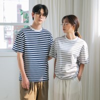 [DE LUXE] 분또 스트라이프 릴렉스핏 반팔티 DLX8522 (3 COLOR)