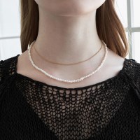Pearl layered necklace - gold