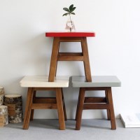 컬러풀 우드 원목 나무 어린이 미니 사각 스툴 6color 의자 디자인