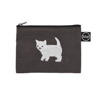 Happy Kitty Embroidery Pouch