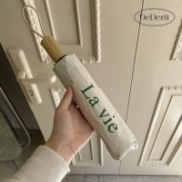 데데리트 귀여운 버터 크림 3단 자동 우산 자외선차단 양산