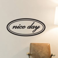 레트로 타원 nice day 심플 레터링 인테리어 스티커
