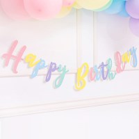 생일가랜드 캘리그라피 파스텔 생일파티 축하 소품