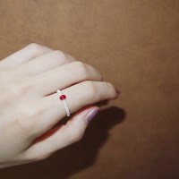 white_red_ring 화이트레드 비즈반지