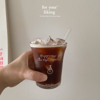 모스트해피 햅삐 레터링 유리컵