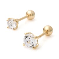 14K GOLD 화이트 큐빅 피어싱 [한쪽 판매]