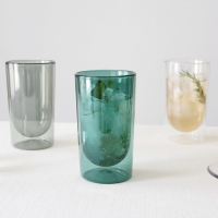 [2P세트] 카모메키친 글로우 더블 글라스 이중유리컵 430ml