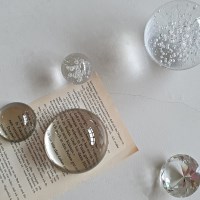 투명 유리 반구 문진 크리스탈 버블볼 다이아몬드 장식소품