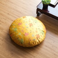 까사에 원형방석 목화방석솜 양단 황금