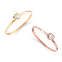 14K GOLD 트윙클 하트 레이어드 링 반지 2종 택1