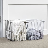 와이어 빨래바구니(화이트/블랙)