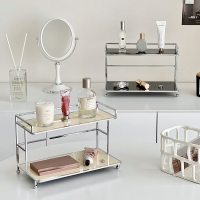 모듈 미니 2단 선반 화장품 향수 진열대 2colors