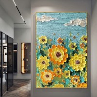 후지산 해바라기 코스모스 인테리어 캔버스 그림 액자