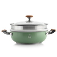 스테인레스 인덕션겸용 크로벨 컬러 냄비 아미엥 웍찜기 24cm