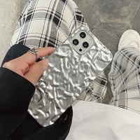아이폰 실버 메탈 케이스 [크럼플 호일 은박지 13 12 11 7 폰케이스]