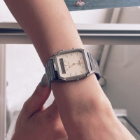 CASIO 카시오 빈티지 아날로그 블랙크롬 디지털시계