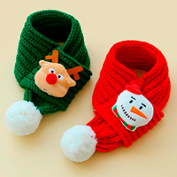 1+1 강아지목도리 고양이 크리스마스 폼폼 머플러 케이프 스카프