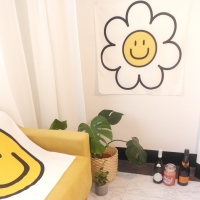 스마일 포스터 안방 패브릭 벽장식 귀여운 거실 인테리어 1+1