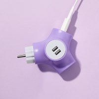 [아이정] Y형 디자인 멀티탭 USB 2구 라벤더