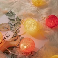 마볼 코튼볼 조명 LED연결용 레몬그레이혼합 라이트 30P 전구