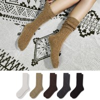 [롱롱 니트양말] 따뜻한 울소재 꽈배기 긴목 겨울양말 5켤레